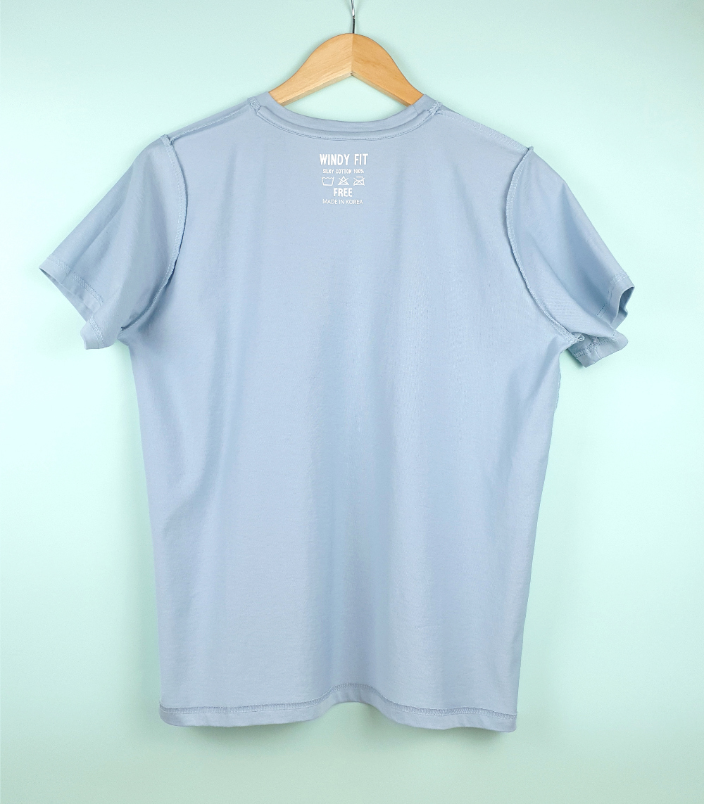 반팔 티셔츠 라벤더 색상 이미지-S1L17