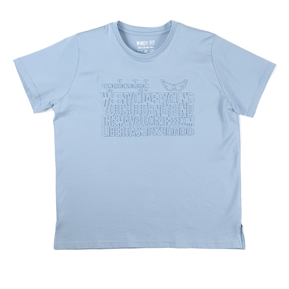 반팔 티셔츠 라벤더 색상 이미지-S1L24